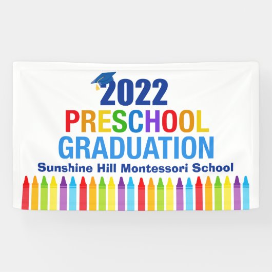 2022 Abschluss Custom Crayon School Banner (Horizontal)