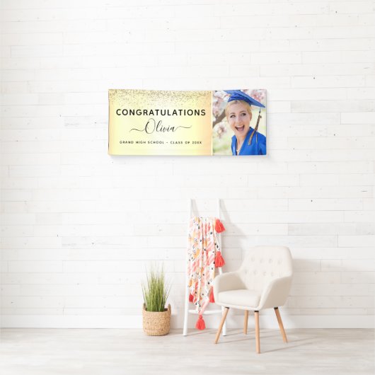 2022 Abschluss Glitzer Gold Black Banner (Insitu)