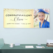 2022 Abschluss Glitzer Gold Black Banner (Messe)