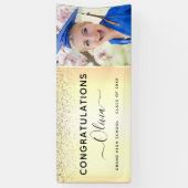 2022 Abschluss Glitzer Gold Black Banner (Vertikal)