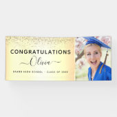 2022 Abschluss Glitzer Gold Black Banner (Horizontal)