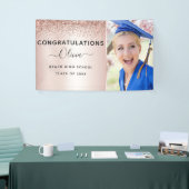 2022 Abschluss Glitzer Rose Gold Blush Pink Banner (Messeveranstaltung)