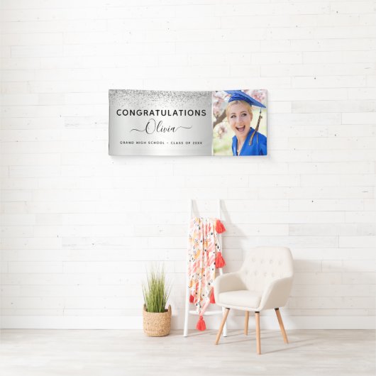 2022 Abschluss Glitzer Silver Black Banner (Insitu)