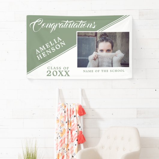 2022 Abschluss Pastel Green Graduate Foto Banner (Insitu)