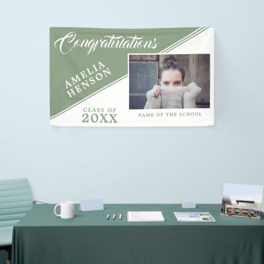 2022 Abschluss Pastel Green Graduate Foto Banner (Messeveranstaltung)