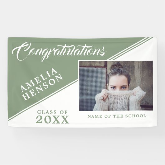 2022 Abschluss Pastel Green Graduate Foto Banner (Horizontal)