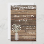 2022 Abschluss Rustikales Gipskraut Bauernhof Einladung (Vorderseite)