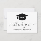 2022 Abschluss Vielen Dank Schwarz-weiß Dankeskarte (Vorderseite)