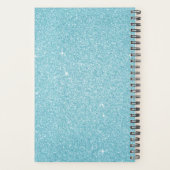 2022 Aquamarines Aqua Blue Glitzer Sparkle Monogra Planer (Rückseite)