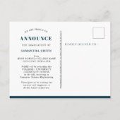 2022 Blauer Blumengarten Elegantes Foto Grad Ankündigungspostkarte (Rückseite)