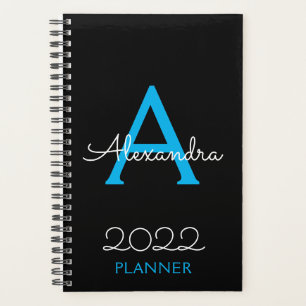 2022 Blue Black Monogram Elegant Planer