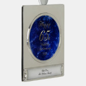 2022 Blue Saphire Hochzeit 65 Jahre Banner-Ornament Silber (Rechts)