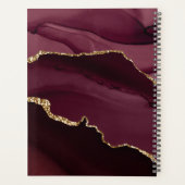 2022 Burgund Lila Gold Agate Geode Script Planer (Rückseite)