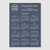 2022 Calendar Business Logo Navy Holiday Magnet (Vorderseite)