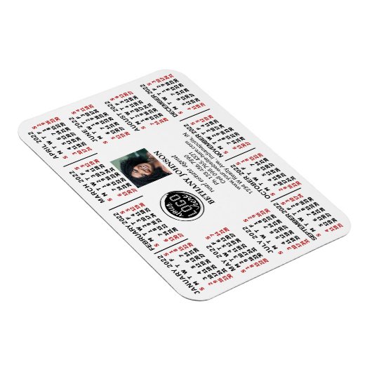 2022 Calendar Business Logo Photo Text Easy Custom Magnet (Rechte Seite)