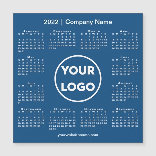 2022 Calendar Company Logo auf Blue Magnet (Vorderseite)