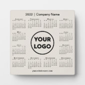 2022 Calendar Company Logo Beige Business Fotoplatte (Vorderseite)