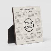 2022 Calendar Company Logo Beige Business Fotoplatte (Vorderseite)