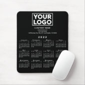 2022 Calendar Company Logo und Text auf schwarz Mousepad (Mit Mouse)