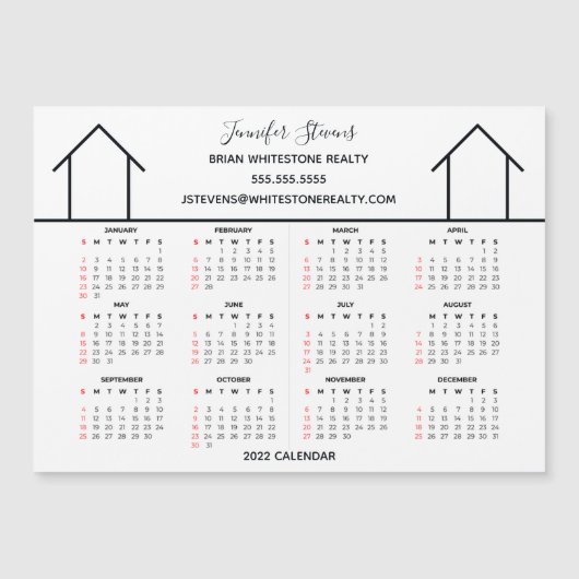 2022 Calendar Real Anwesen Company Custom Magnet (Vorderseite)