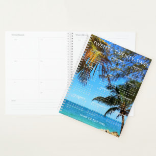 2022 Calendar Tropical Beach oder Ihr Foto Text Planer