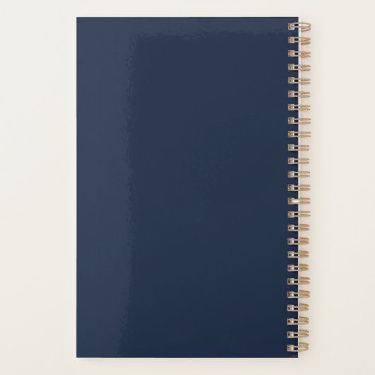 2022 Chic Dark Navy Blue Weekly Monatszeitschrift Planer (Rückseite)