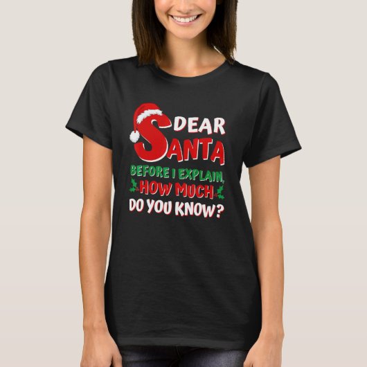 2022  Christmas  Kids Adults Santa I Can Explain T-Shirt (Vorderseite)