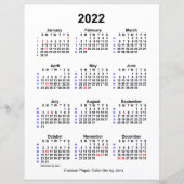 2022 Custom Holiday 52 Week Calendar von Janz (Vorderseite)