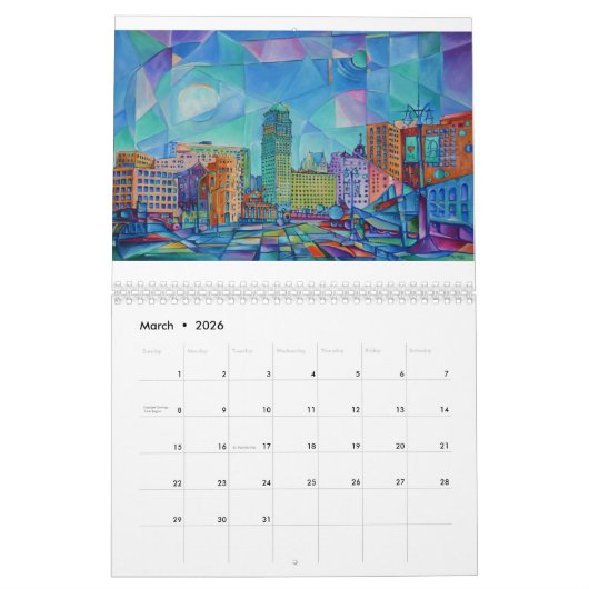 2022 Detroit inspired Calendar Kalender (Mär 2026)