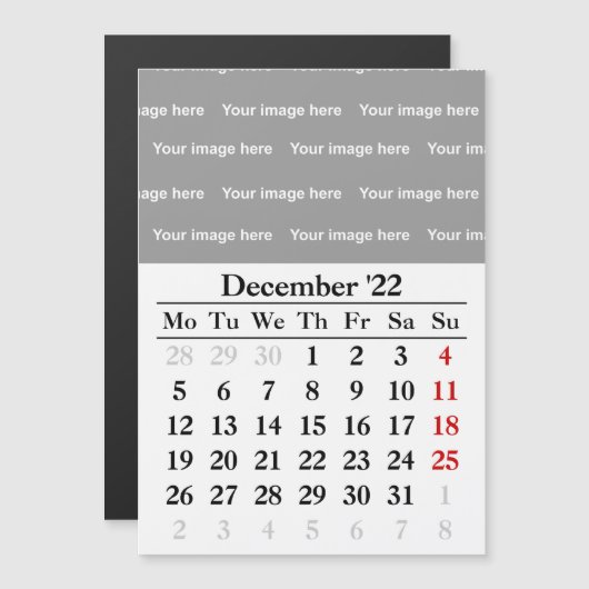 2022 Dezember Kalender Magnetkarte (Vorne/Hinten)