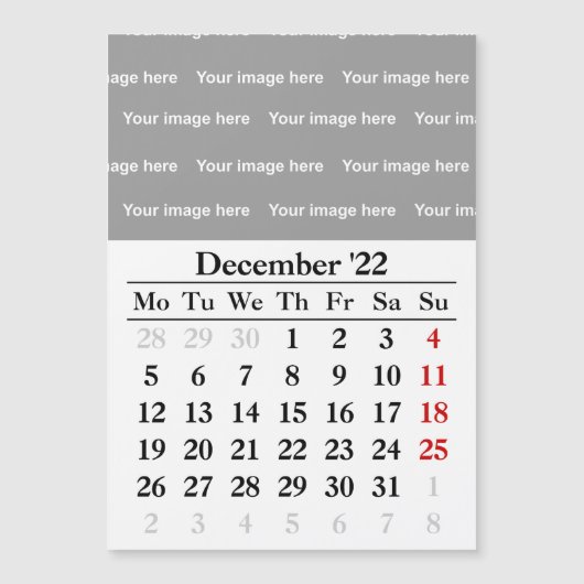 2022 Dezember Kalender Magnetkarte (Vorderseite)