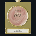 2022 Diamond Wedding 60 Jahre Banner-Ornament Gold<br><div class="desc">Diamond Wedding 60 Jahre Jubiläum,  Einzigartiges 2022 Hochzeitsgeschenk,  Banner Ornament</div>