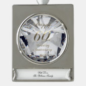 2022 Diamond Wedding 60 Jahre Banner-Ornament Silber (Vorderseite)
