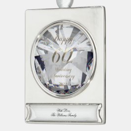 2022 Diamond Wedding 60 Jahre Banner-Ornament Silber
