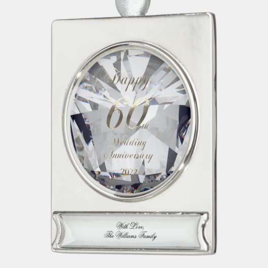 2022 Diamond Wedding 60 Jahre Banner-Ornament Silber (Links)
