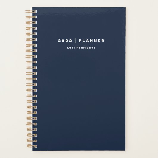 2022 Dunkle Marine Blue Weekly Monthly Planer (Vorderseite)