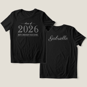 2022 Elegant Black and Gray Custom Graduation Tri-Blend Shirt