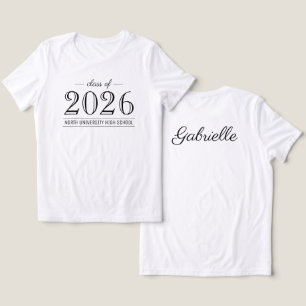 2022 Elegant Black and White Custom Graduation Tri-Blend Shirt