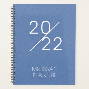 2022 Elegant Blue Personalisiert Name Planner Planer