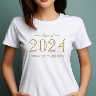 2022 Eleganter Gold Custom Abschluss T-Shirt