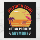 2022 erschöpft Nicht mein Problem noch lustiger Rü Weinetikett (Einzelnes Label)