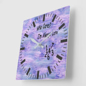 2022 Farbe des Jahres Wasserreflektion Quadratische Wanduhr (Winkel)