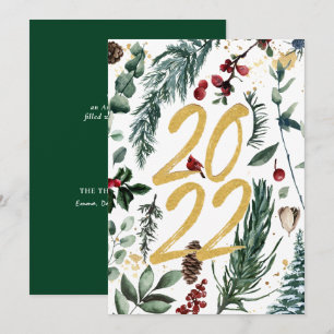 2022 Festive Gold Pine Bough Magnolia Weihnachten