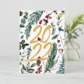 2022 Festive Gold Pine Bough Magnolia Weihnachten (Stehend Vorderseite)