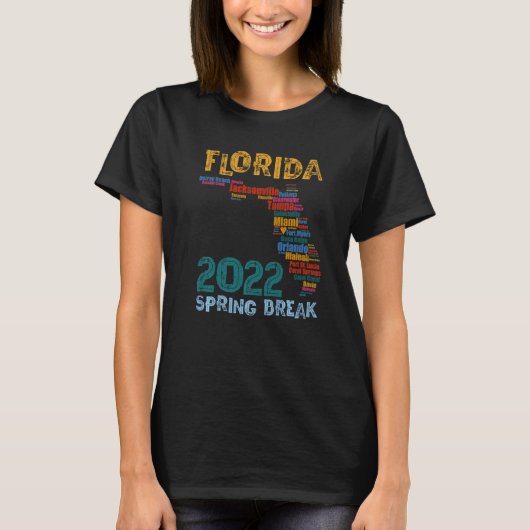 2022 Florida Spring Break Trip Vacay Squad Cities T-Shirt (Vorderseite)