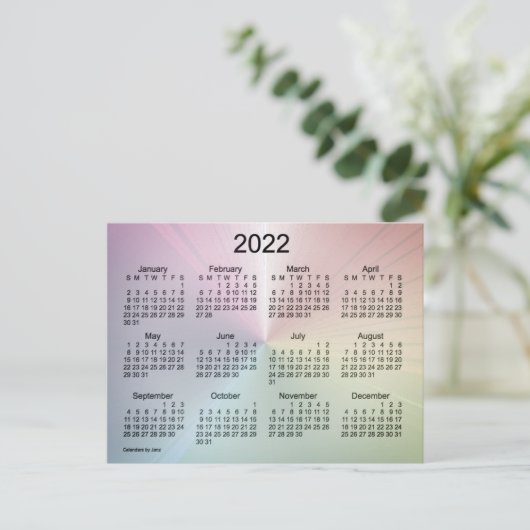 2022 Fog Shimmer Mini Kalender von Janz Postkarte (Stehend Vorderseite)