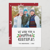 2022 Frohe Weihnachts-Foto-Weihnachtskarte Feiertagskarte (Vorne/Hinten)