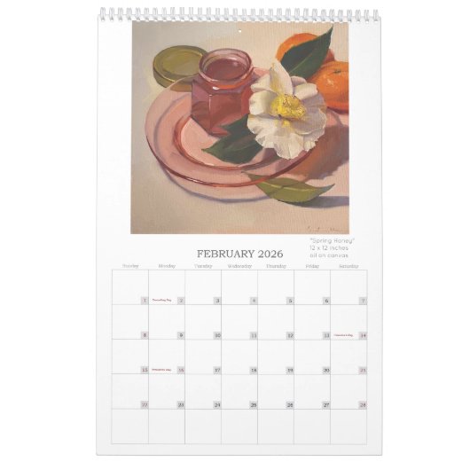 2022: Gemälde von Sarah Sedwick Kalender (Feb 2026)