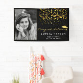 2022 Gold Black Confetti Graduate Foto Banner (Insitu)