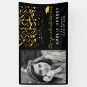 2022 Gold Black Confetti Graduate Foto Banner (Vertikal)